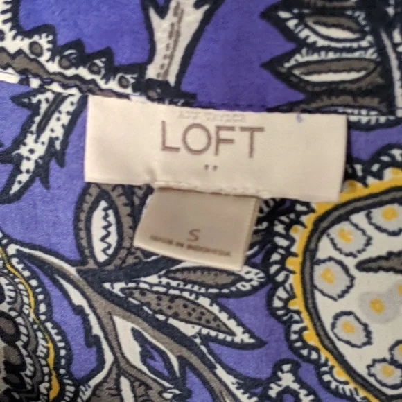 LOFT Blue Paisley with White Yellow Pattern - Picture 3 of 3